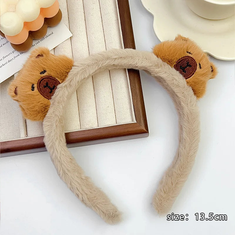 Capybara Plush Hair Clips Set - Cute Meatball Ponytail Accessories