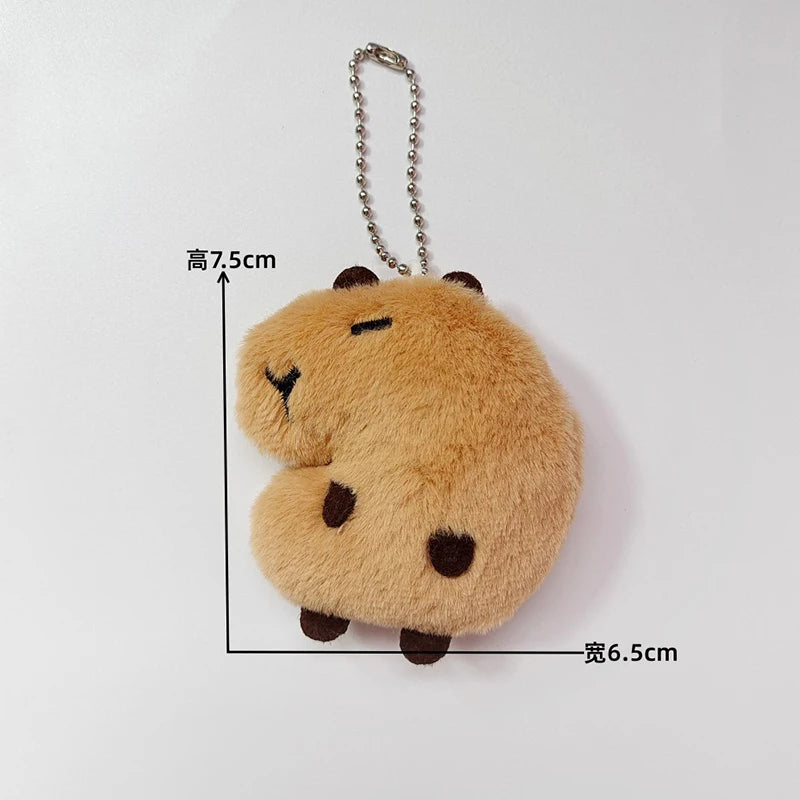 Title: Mini Capybara Plush Keychain - Cute Animal Bag Charm & Holiday Gift