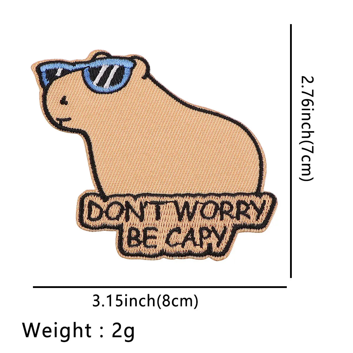 Capybara Embroidered Iron-On Patch - Cute Coffee Lover Gift