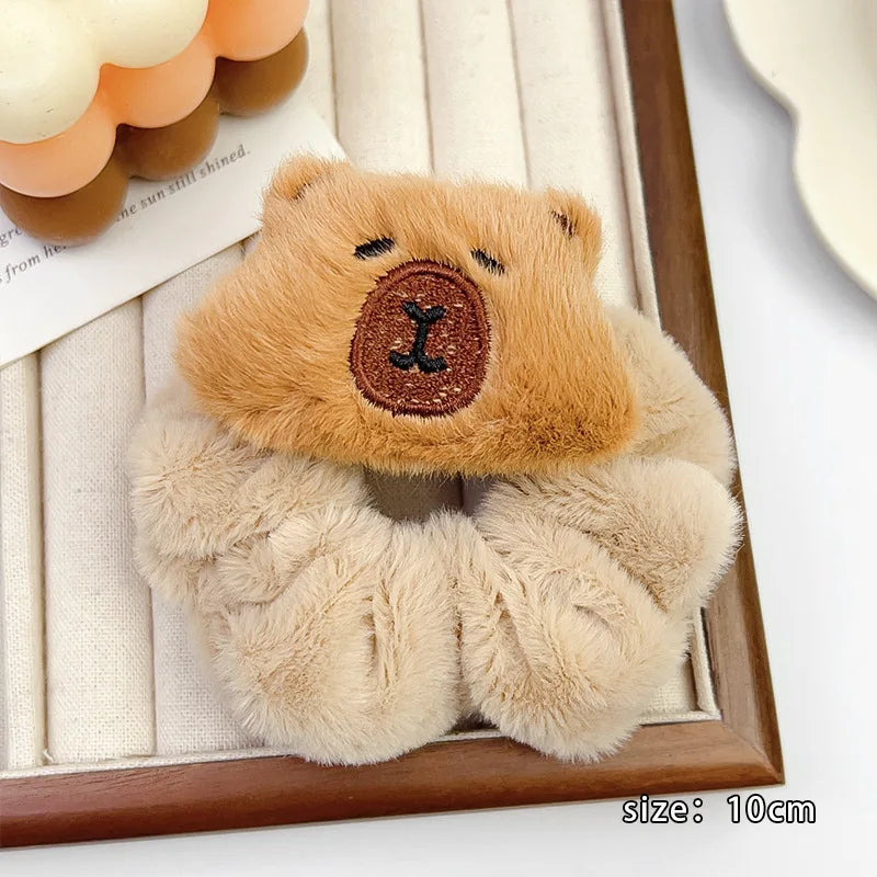 Capybara Plush Hair Clips Set - Cute Meatball Ponytail Accessories