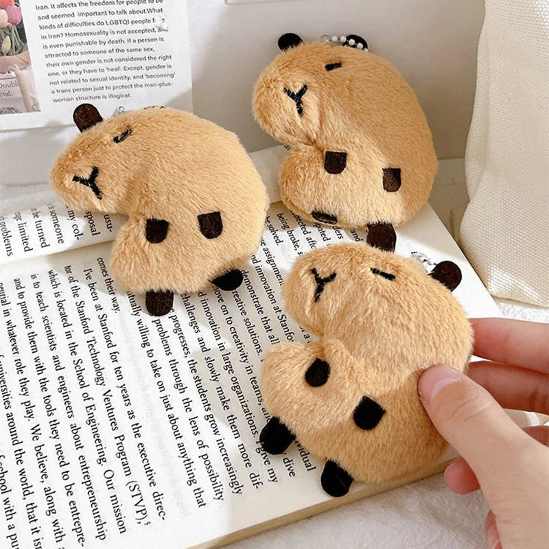 Title: Mini Capybara Plush Keychain - Cute Animal Bag Charm & Holiday Gift